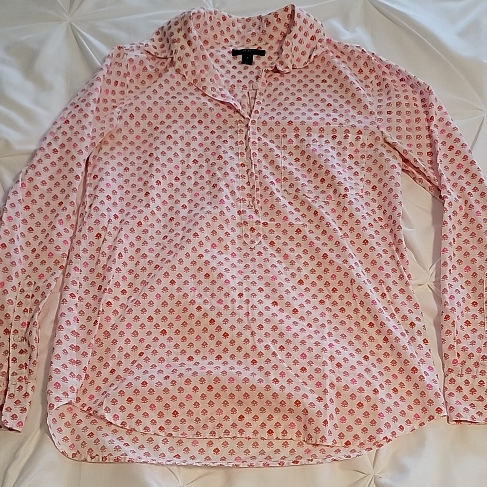 J crew Patterned Pink Blouse